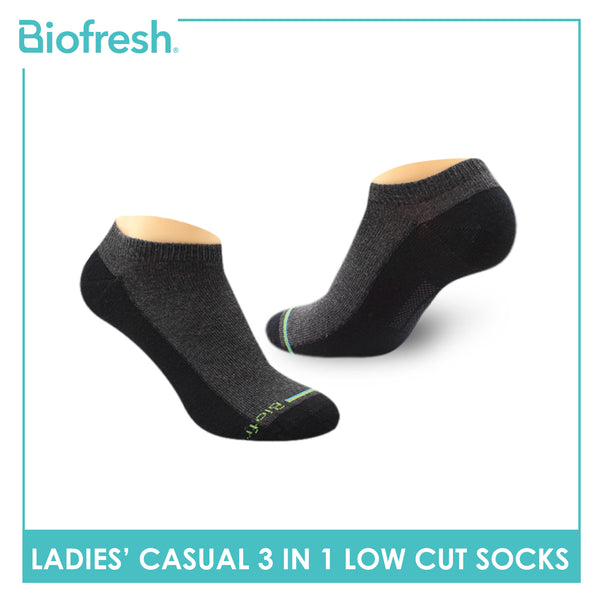 Biofresh Ladies Cotton Low Cut Thin Casual Socks 3 pairs in a pack RLCKG38