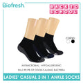 Biofresh Ladies’ Antimicrobial Lite Thin Casual Ankle Socks 3 pairs in a pack RLCKG39