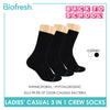 Biofresh Ladies' Antimicrobial Cotton Lite Thin Casual Crew Socks 3 pairs in a pack RLCKG40