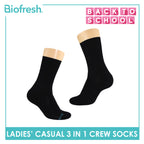 Biofresh Ladies' Antimicrobial Cotton Lite Thin Casual Crew Socks 3 pairs in a pack RLCKG40