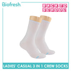 Biofresh Ladies' Antimicrobial Cotton Lite Thin Casual Crew Socks 3 pairs in a pack RLCKG40