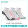 Biofresh Ladies' Antimicrobial Cotton Lite Thin Casual Ankle Socks 3 pairs in a pack RLCKG41