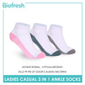 Biofresh Ladies' Antimicrobial Cotton Lite Thin Casual Ankle Socks 3 pairs in a pack RLCKG41