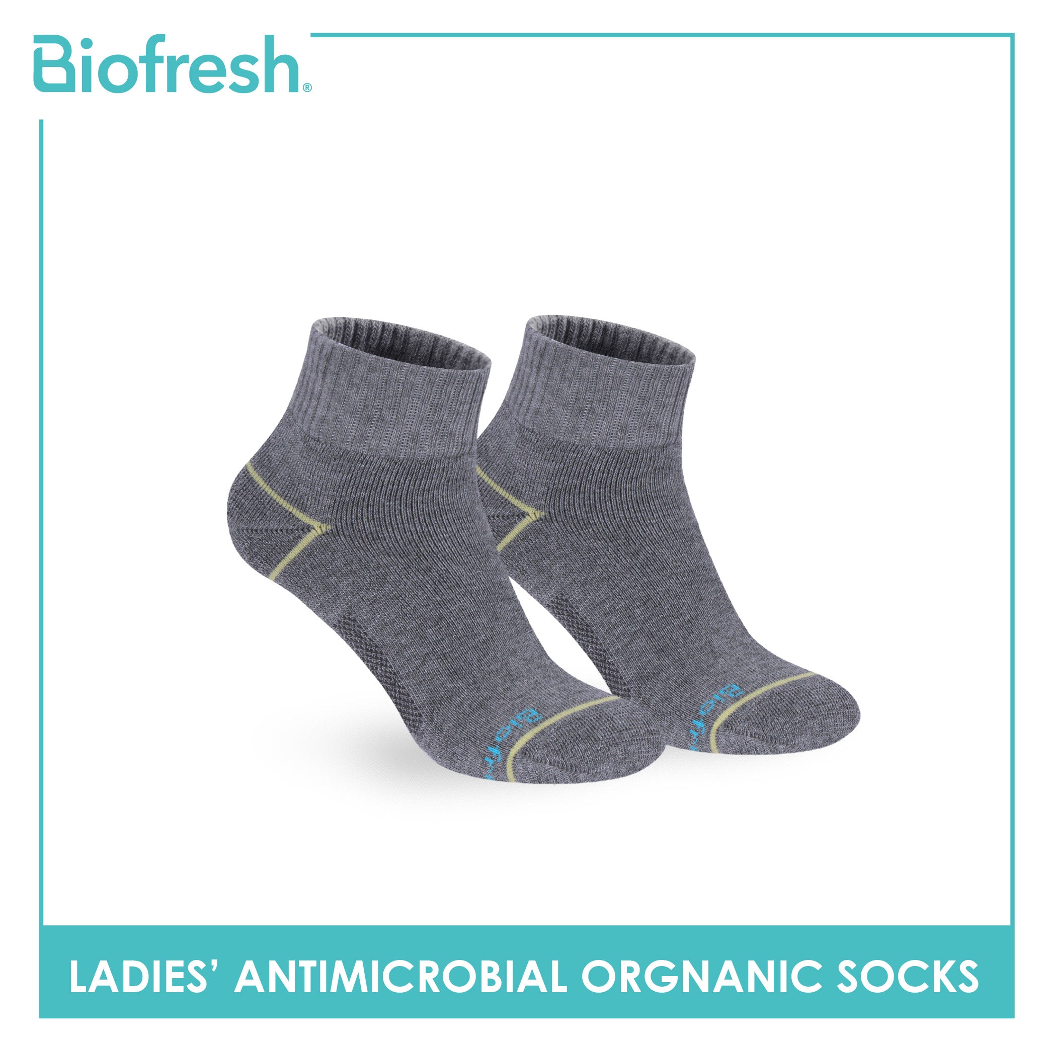 Biofresh Ladies’ Antimicrobial Organic Scent Cotton Extreme Performance Ankle Socks RLSG1101