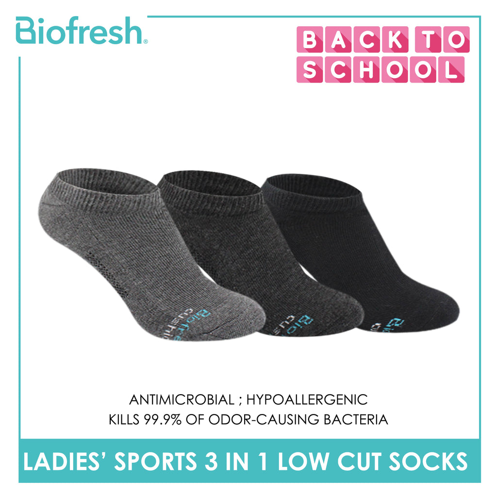 Biofresh Ladies' Antimicrobial Cotton Low Cut Thick Sport Socks 3 pairs in a pack RLSKG26