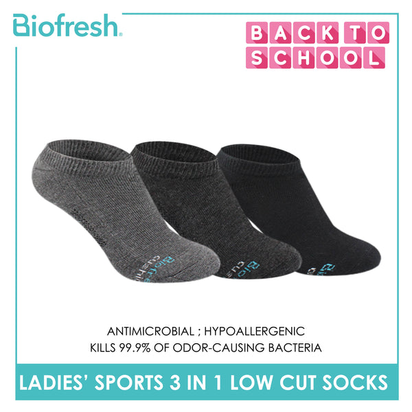 Biofresh Ladies Cotton Low Cut Thick Sport Socks 3 pairs in a pack RLSKG26