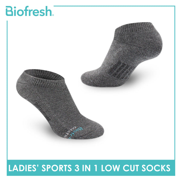 Biofresh Ladies Cotton Low Cut Thick Sport Socks 3 pairs in a pack RLSKG26