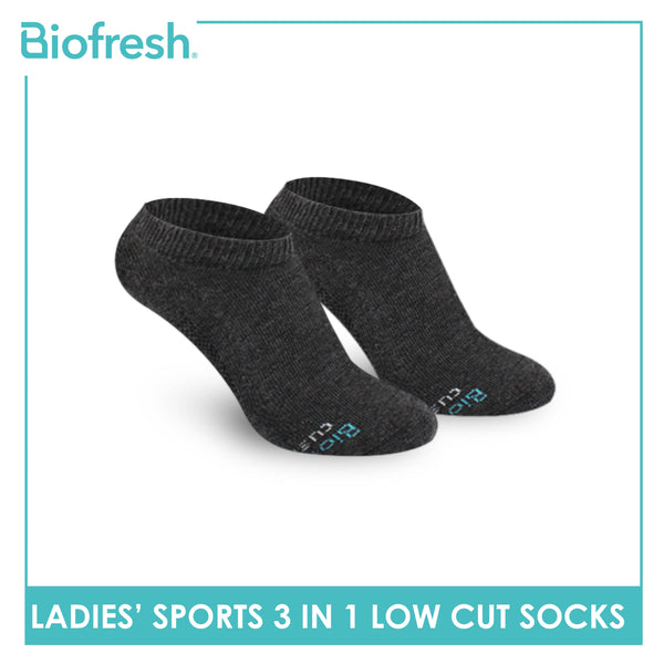 Biofresh Ladies Cotton Low Cut Thick Sport Socks 3 pairs in a pack RLSKG26