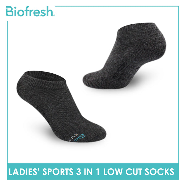 Biofresh Ladies Cotton Low Cut Thick Sport Socks 3 pairs in a pack RLSKG26