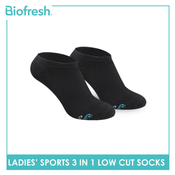 Biofresh Ladies Cotton Low Cut Thick Sport Socks 3 pairs in a pack RLSKG26