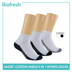 Biofresh Ladies Cotton Ankle Thick Sport Socks 3 pairs in a pack RLSKG31