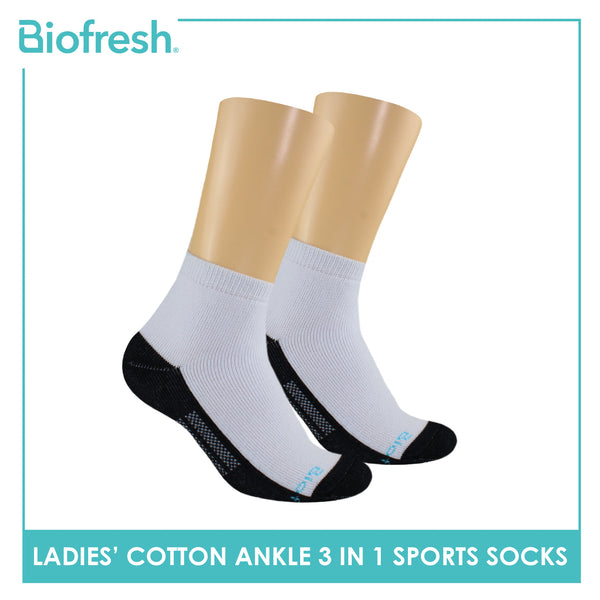 Biofresh Ladies Cotton Ankle Thick Sport Socks 3 pairs in a pack RLSKG31