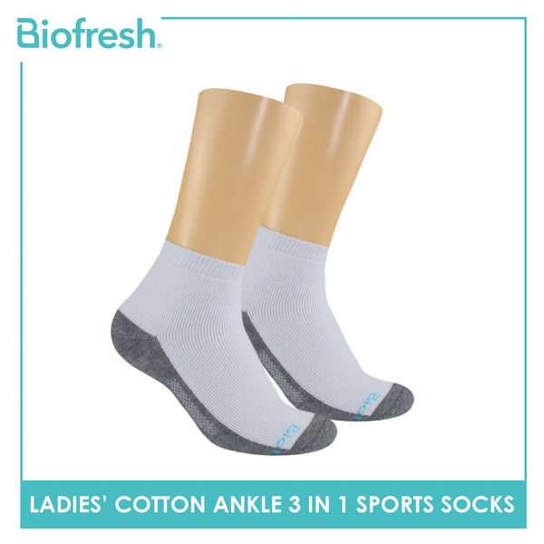Biofresh Ladies Cotton Ankle Thick Sport Socks 3 pairs in a pack RLSKG31