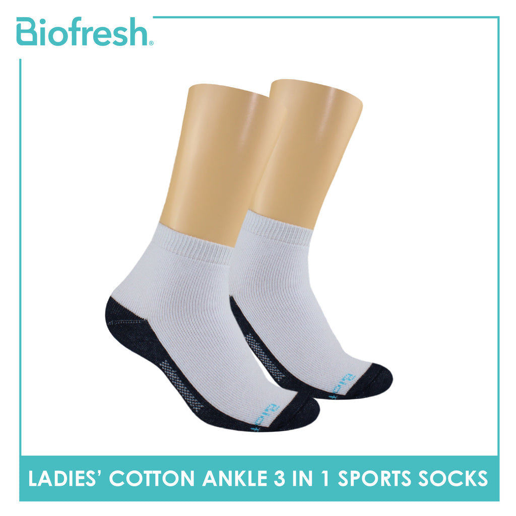 Biofresh Ladies Cotton Ankle Thick Sport Socks 3 pairs in a pack RLSKG31