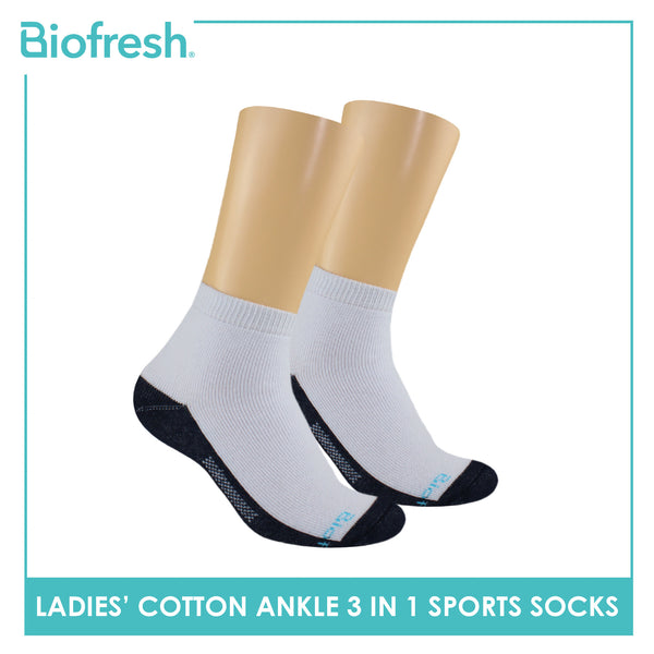 Biofresh Ladies Cotton Ankle Thick Sport Socks 3 pairs in a pack RLSKG31