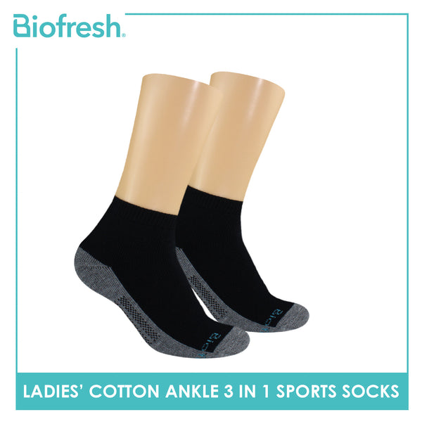 Biofresh Ladies Cotton Ankle Thick Sport Socks 3 pairs in a pack RLSKG31