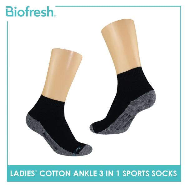 Biofresh Ladies Cotton Ankle Thick Sport Socks 3 pairs in a pack RLSKG31