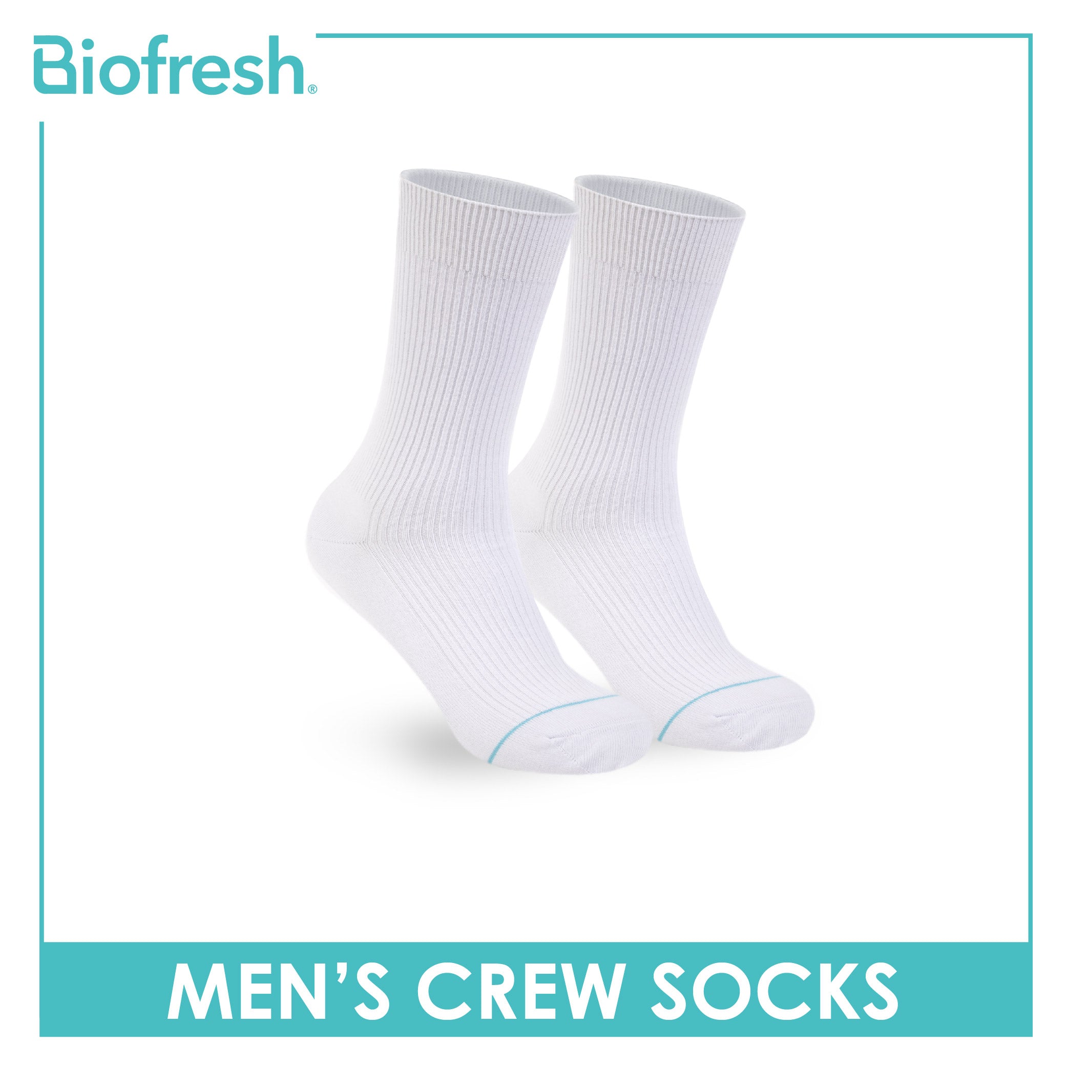 Biofresh Men’s Cotton Light Performance Crew Socks 1 pair RMC4401
