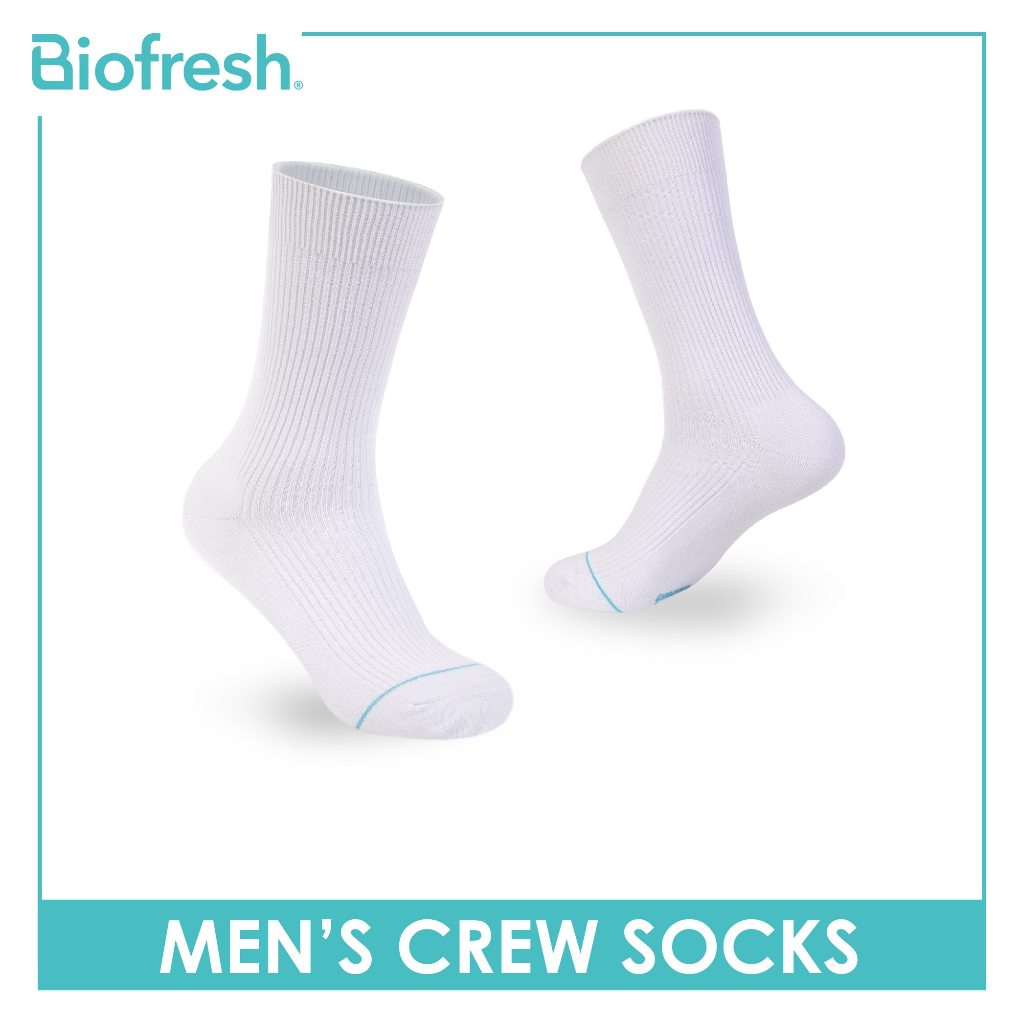 Biofresh Men’s Cotton Light Performance Crew Socks 1 pair RMC4401