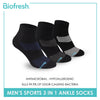 Biofresh Men’s Antimicrobial Cotton Thick Sports Ankle Socks 3 pairs in a pack RMSG3102