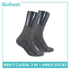 Biofresh Men’s Antimicrobial Cotton Ankle Lite Thin Casual Socks 3 pairs in a pack RMCKG11