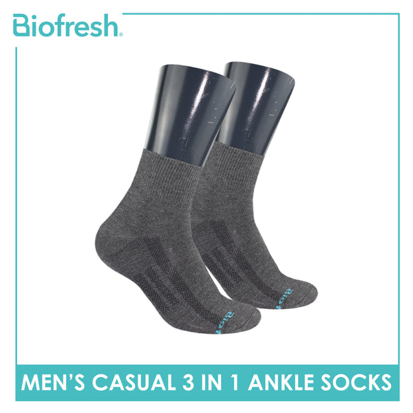 Biofresh RMCKG11 Men's Cotton Ankle Casual Socks 3 pairs in a pack