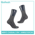 Biofresh Men’s Antimicrobial Cotton Ankle Lite Thin Casual Socks 3 pairs in a pack RMCKG11