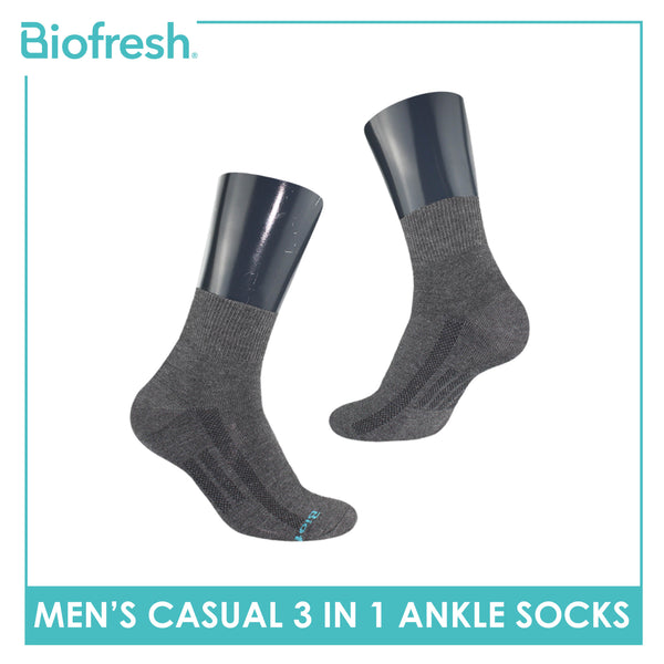 Biofresh RMCKG11 Men's Cotton Ankle Casual Socks 3 pairs in a pack