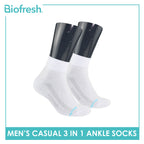 Biofresh Men’s Antimicrobial Cotton Ankle Lite Thin Casual Socks 3 pairs in a pack RMCKG11