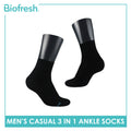 Biofresh Men’s Antimicrobial Cotton Ankle Lite Thin Casual Socks 3 pairs in a pack RMCKG11