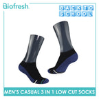 Biofresh Men’s Antimicrobial Odor Free Cotton Ankle Lite Thin Casual Socks 3 pairs in a pack RMCKG13