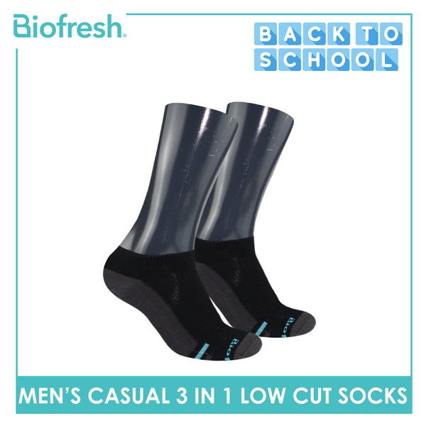 Biofresh Men’s Antimicrobial Odor Free Cotton Ankle Lite Thin Casual Socks 3 pairs in a pack RMCKG13