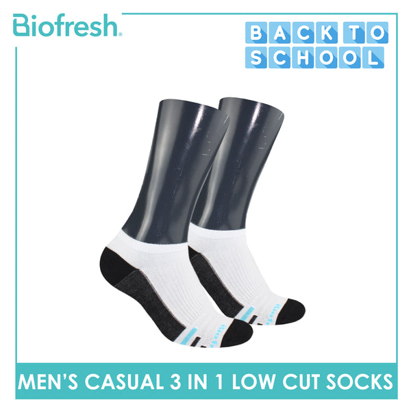 Biofresh Men’s Antimicrobial Odor Free Cotton Ankle Lite Thin Casual Socks 3 pairs in a pack RMCKG13