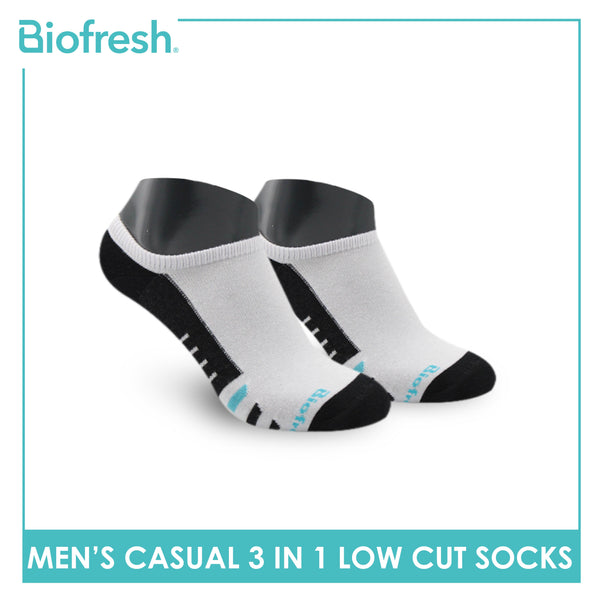 Biofresh Men’s Antimicrobial Odor Free Cotton Ankle Lite Casual Socks 3 pairs in a pack RMCKG13