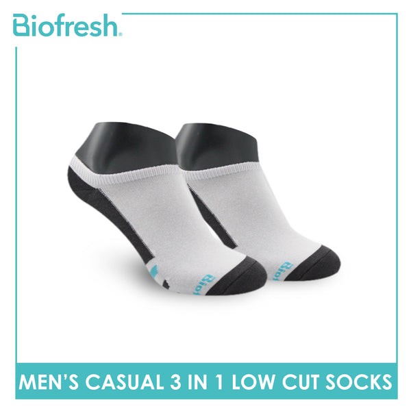 Biofresh Men’s Antimicrobial Odor Free Cotton Ankle Lite Casual Socks 3 pairs in a pack RMCKG13