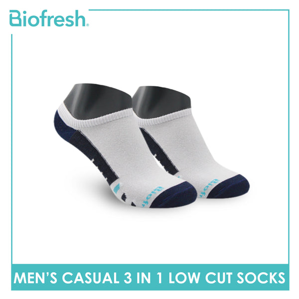 Biofresh Men’s Antimicrobial Odor Free Cotton Ankle Lite Casual Socks 3 pairs in a pack RMCKG13