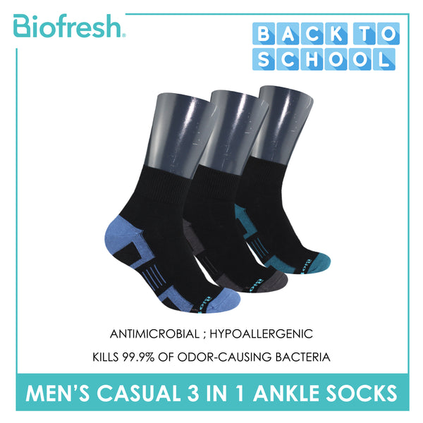 Biofresh Men’s Sweat Absorbent Ankle Lite Thin Casual Socks 3 pairs in a pack RMCKG14