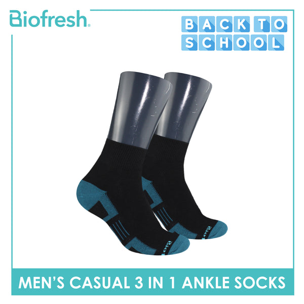 Biofresh Men’s Sweat Absorbent Ankle Lite Thin Casual Socks 3 pairs in a pack RMCKG14