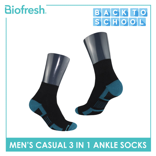 Biofresh Men’s Sweat Absorbent Ankle Lite Thin Casual Socks 3 pairs in a pack RMCKG14