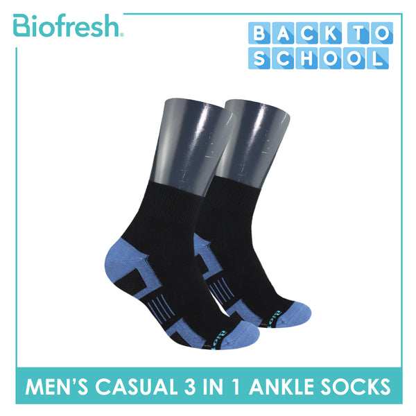 Biofresh Men’s Sweat Absorbent Ankle Lite Thin Casual Socks 3 pairs in a pack RMCKG14