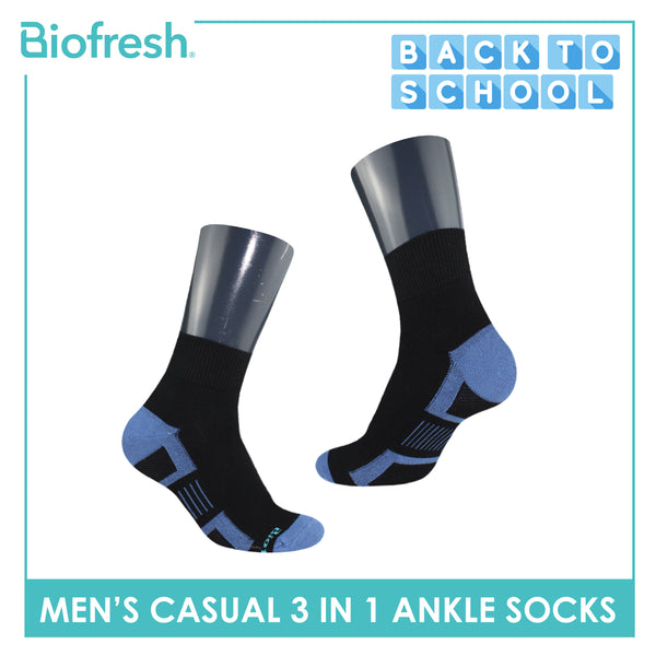 Biofresh Men’s Sweat Absorbent Ankle Lite Thin Casual Socks 3 pairs in a pack RMCKG14