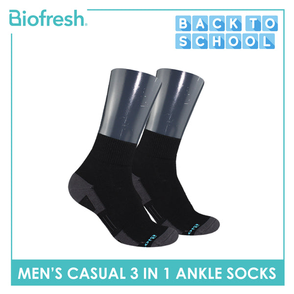 Biofresh Men’s Sweat Absorbent Ankle Lite Thin Casual Socks 3 pairs in a pack RMCKG14