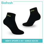 Biofresh Men’s Antimicrobial Cotton Thick Sports Ankle Socks 3 pairs in a pack RMSEG6