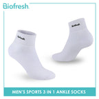 Biofresh Men’s Antimicrobial Cotton Thick Sports Ankle Socks 3 pairs in a pack RMSEG6