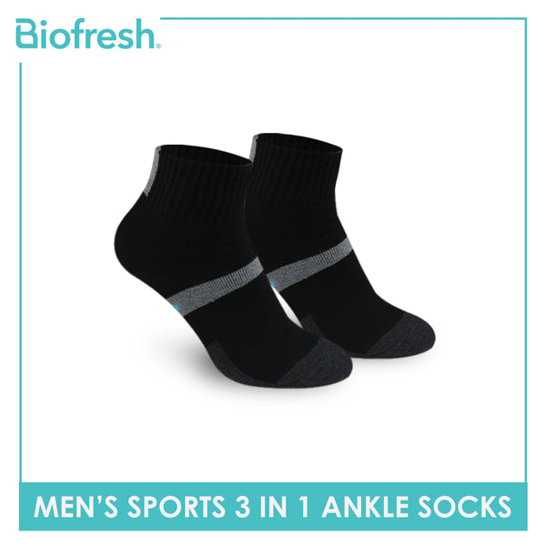 Biofresh Men's Antimicrobial Thick Sports Ankle Socks 3 pairs in a pack RMSG3402