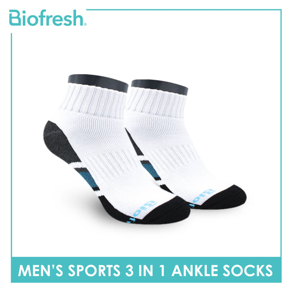 Biofresh Men's Thick Cotton Ankle Sports Socks 3 pairs in a pack RMSKG17