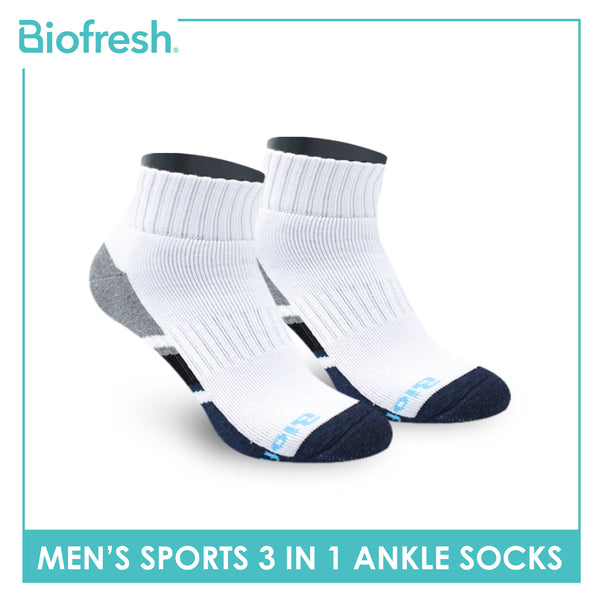 Biofresh Men's Thick Cotton Ankle Sports Socks 3 pairs in a pack RMSKG17