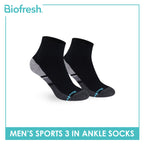 Biofresh Men's Cotton Ankle Thick Sports Socks 3 pairs in a pack RMSKG17