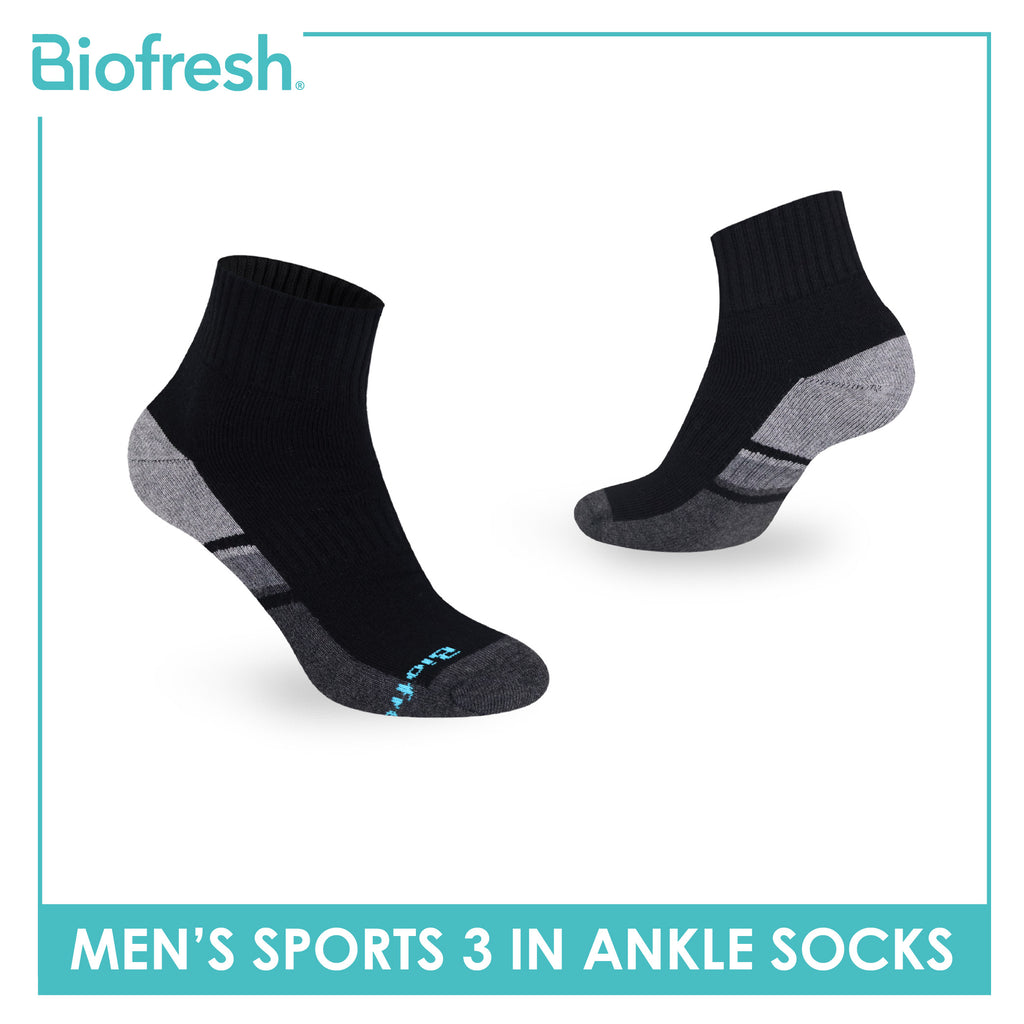 Biofresh Men's Cotton Ankle Thick Sports Socks 3 pairs in a pack RMSKG17