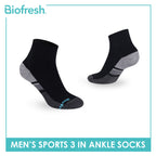 Biofresh Men's Cotton Ankle Thick Sports Socks 3 pairs in a pack RMSKG17